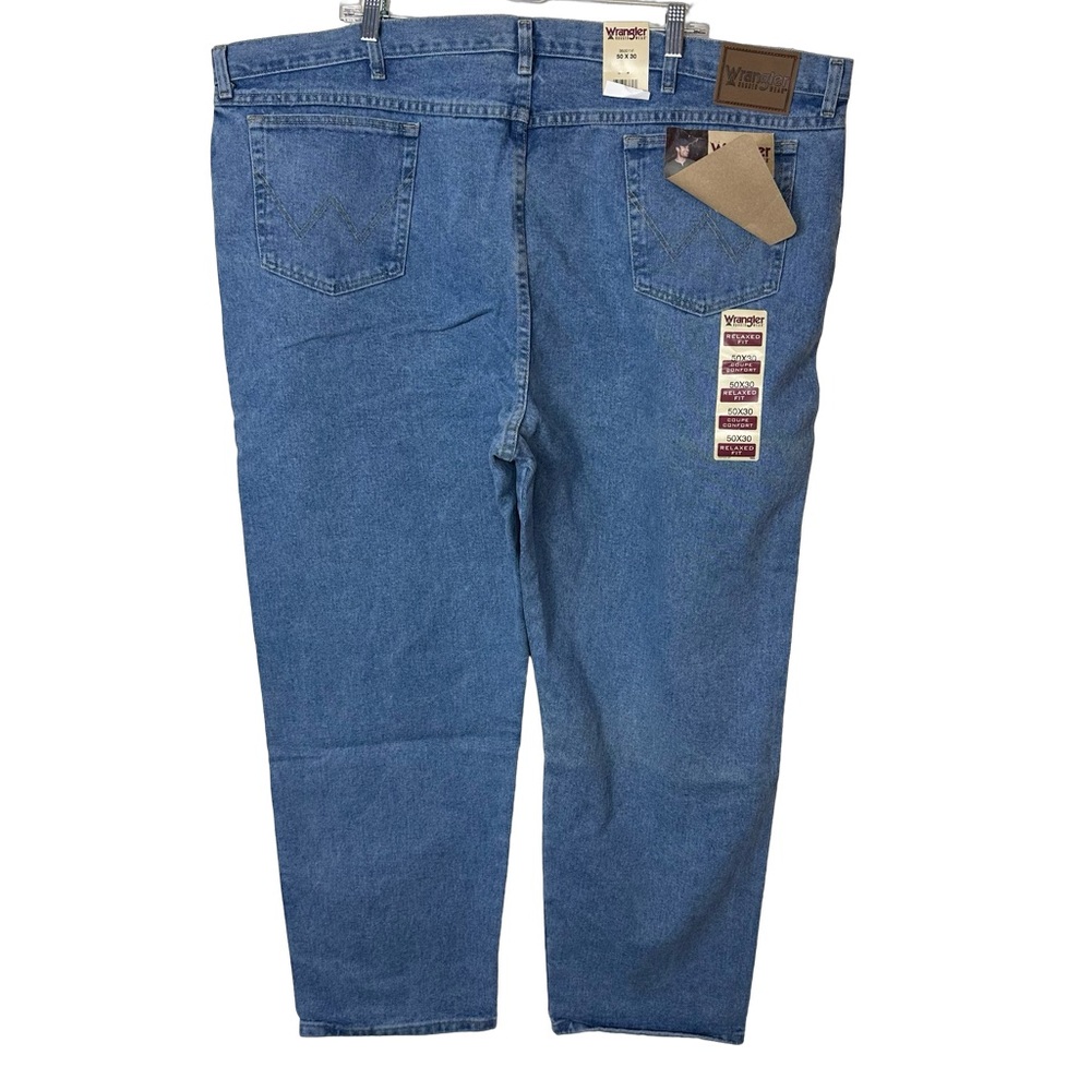 Wrangler Relaxed Fit Boot Light Wash Cotton Mens Jeans Size 50x30 NWT